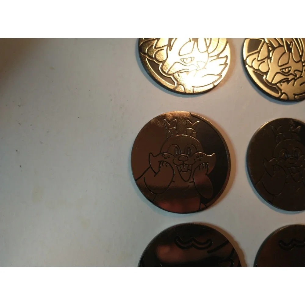 Pokemon TCG Coin Lot Of 12 Tokens Greedent Lucario Quaxly Mini Binder